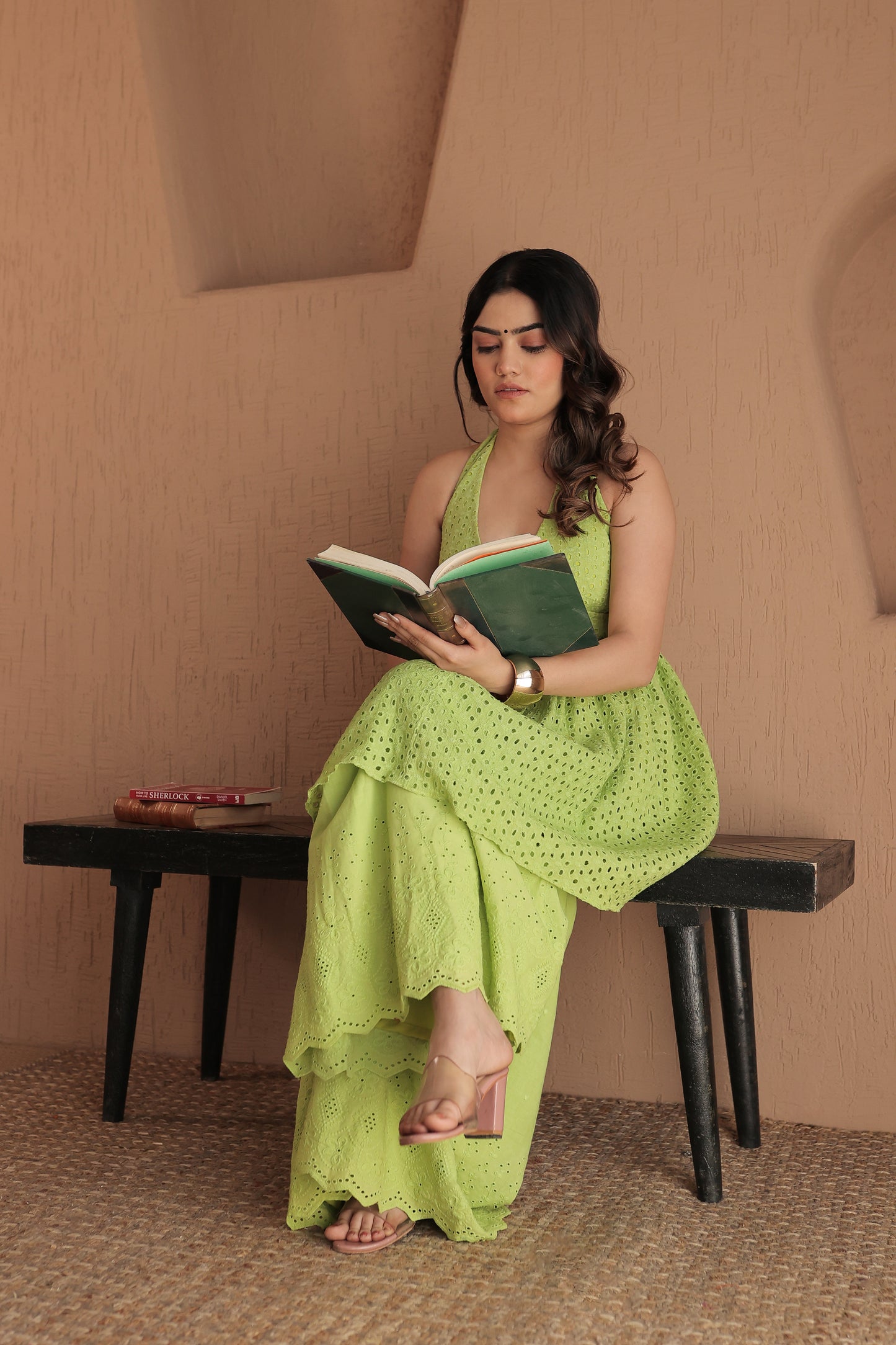 Roop green cotton co ord set