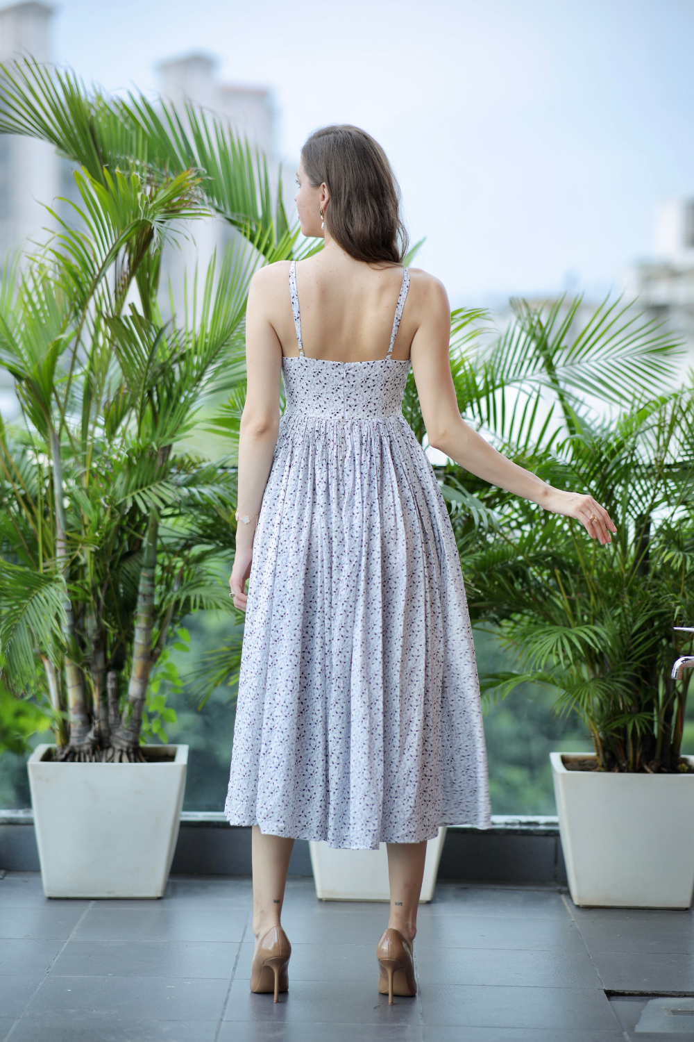 White cotton gown by Imagine By Shiwali, featuring a relaxed fit and soft fabric, ideal for comfortable, casual wear.