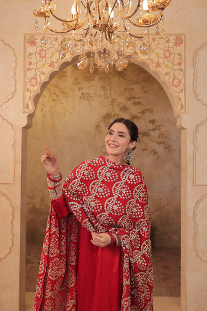 Rani Silk suit - Red