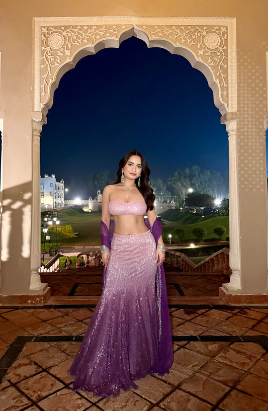 Kavya ombre shimmer lehenga set