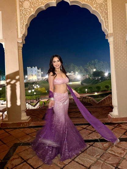 Kavya ombre shimmer lehenga set