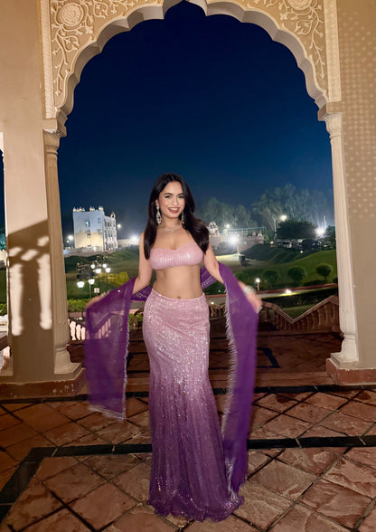 Kavya ombre shimmer lehenga set