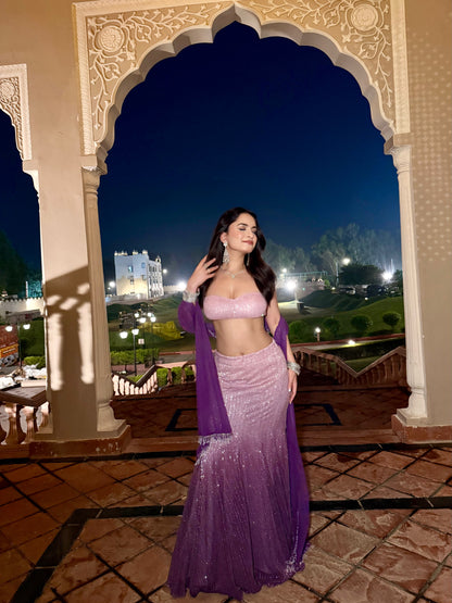 Kavya ombre shimmer lehenga set