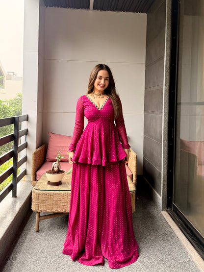 Noor E Gul Violet Peplum Set