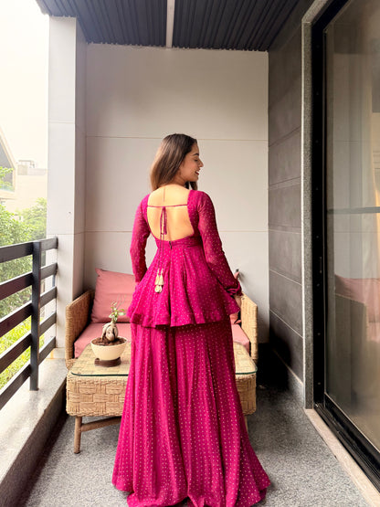 Noor E Gul Violet Peplum Set