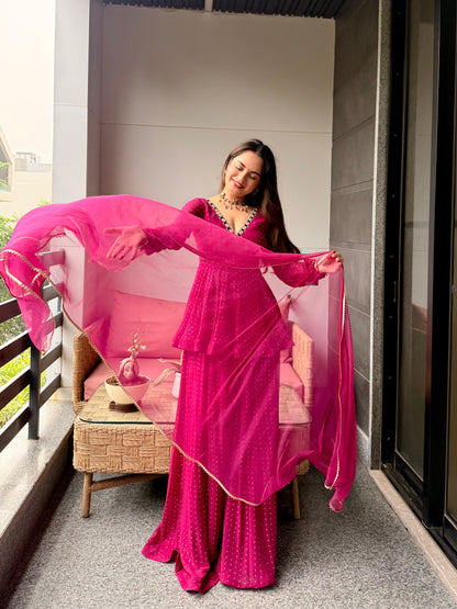 Noor E Gul Violet Peplum Set