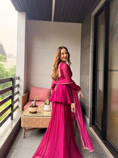 Noor E Gul Violet Peplum Set
