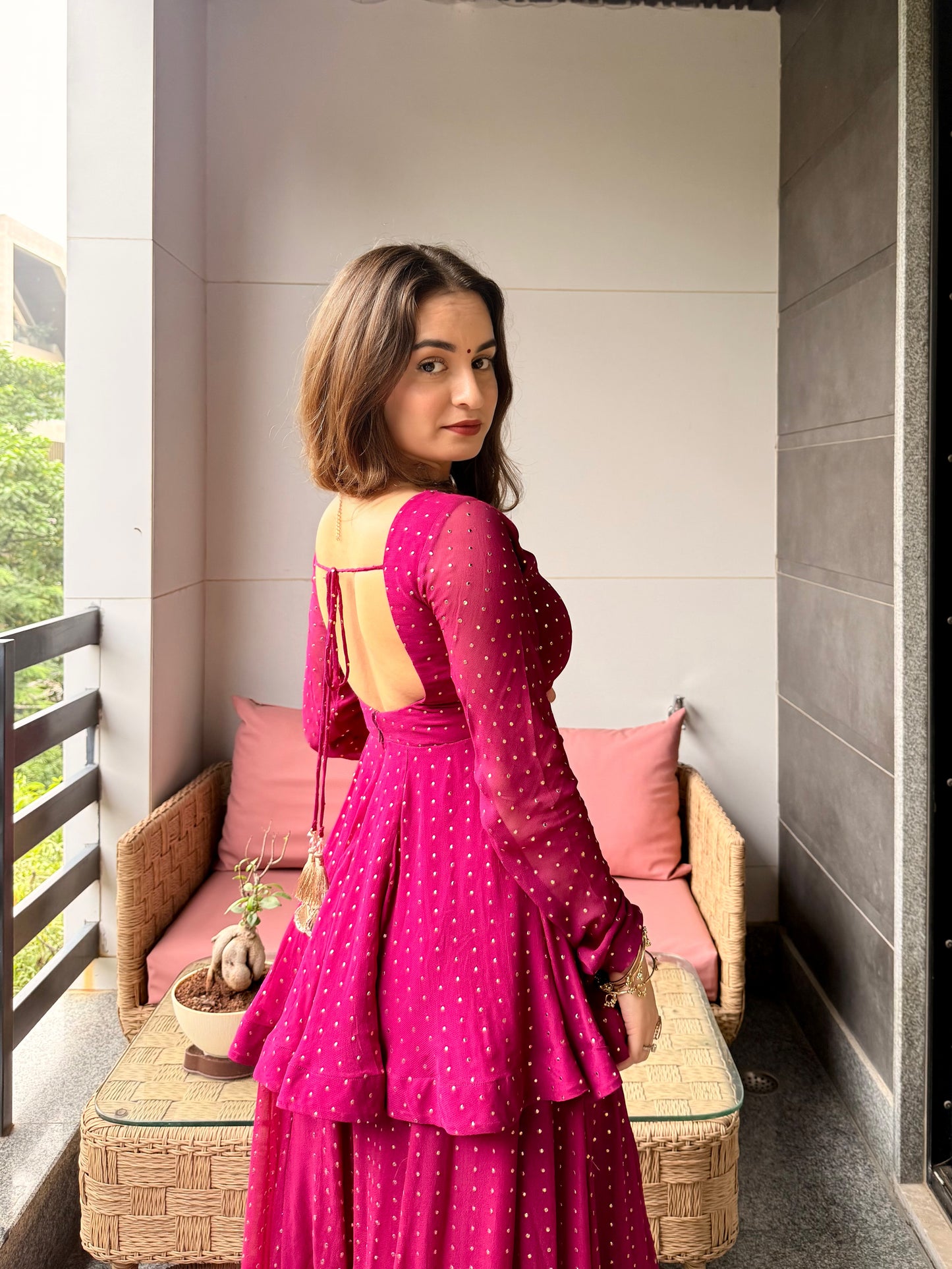 Noor E Gul Violet Peplum Set