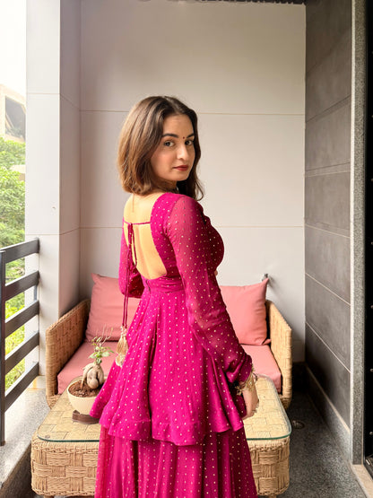 Noor E Gul Violet Peplum Set