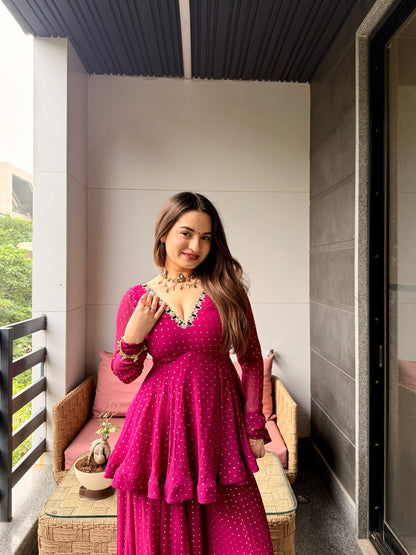 Noor E Gul Violet Peplum Set
