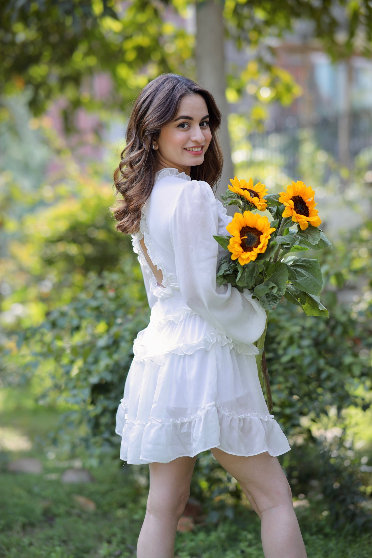 Vanessa White Frill Dress