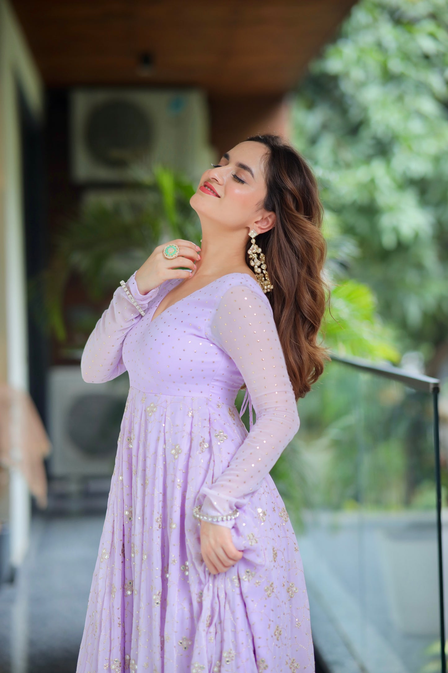 Sabya lilac anarkali