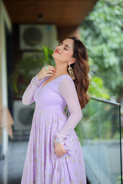 Sabya lilac anarkali