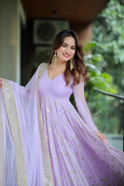 Sabya lilac anarkali