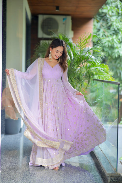 Sabya lilac anarkali