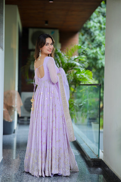 Sabya lilac anarkali