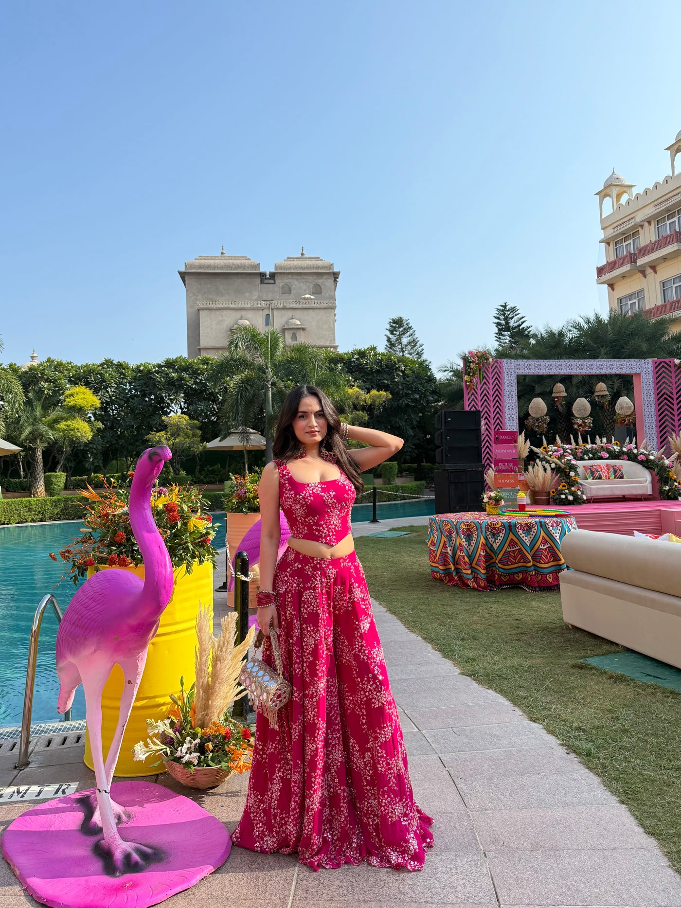 About Sanjana pink co ord set
