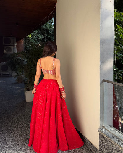 Chameli Red Lehnga