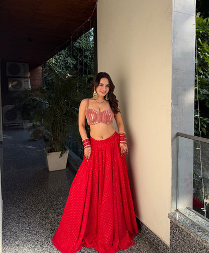 Chameli Red Lehnga