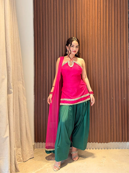 Rooh Farshi Set — Pink & Green