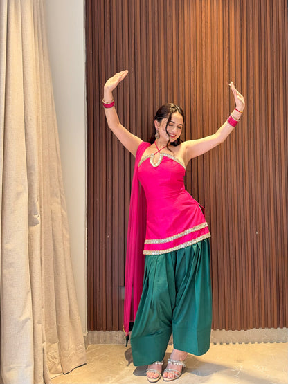 Rooh Farshi Set — Pink & Green
