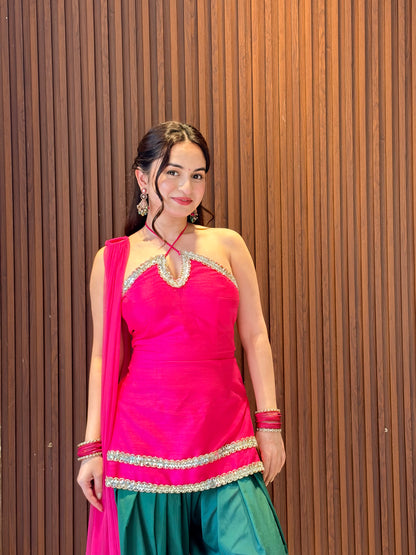 Rooh Farshi Set — Pink & Green