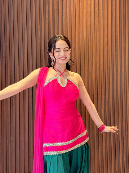 Rooh Farshi Set — Pink & Green