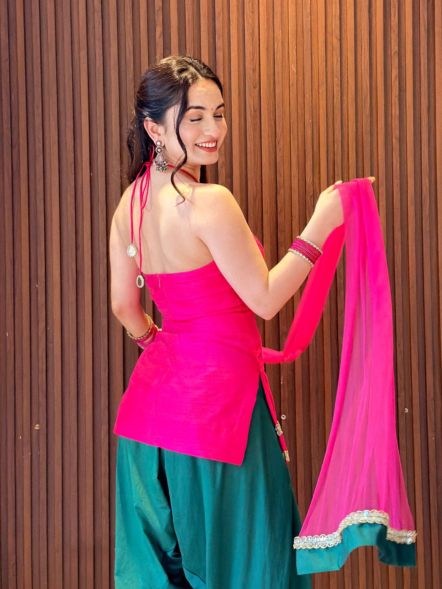 Rooh Farshi Set — Pink & Green