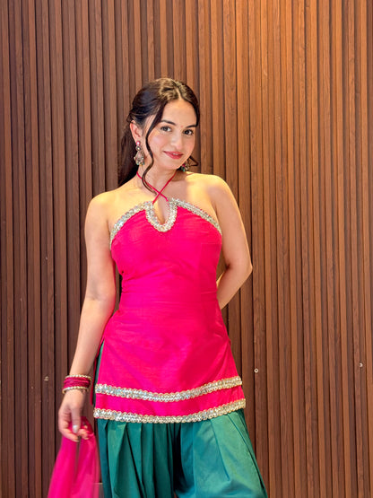 Rooh Farshi Set — Pink & Green