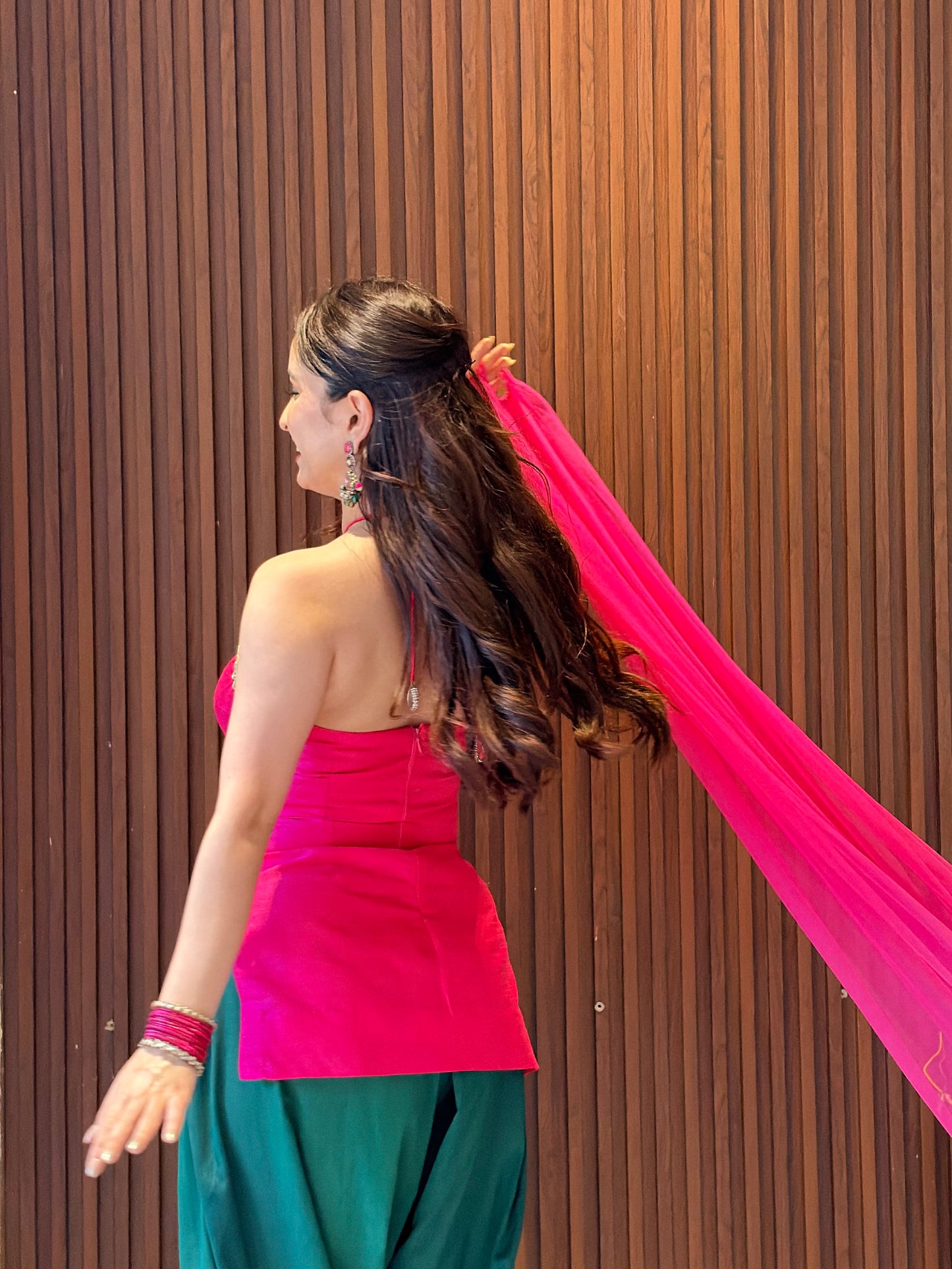 Rooh Farshi Set — Pink & Green