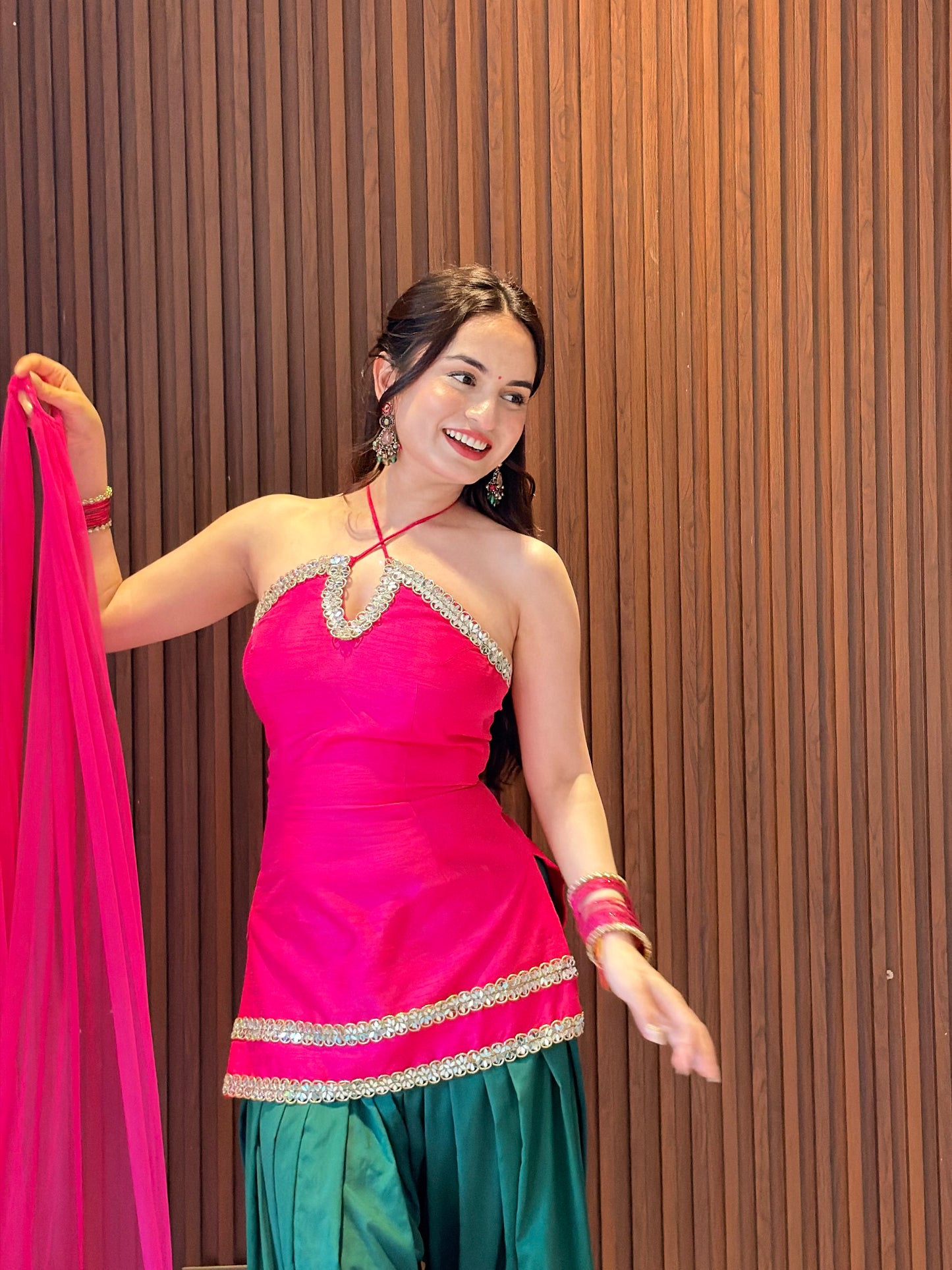 Rooh Farshi Set — Pink & Green