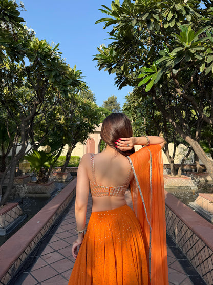 Chameli Orange Lehnga