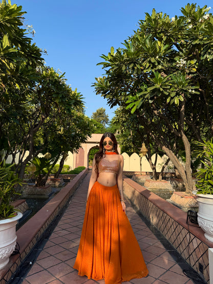 Chameli Orange Lehnga