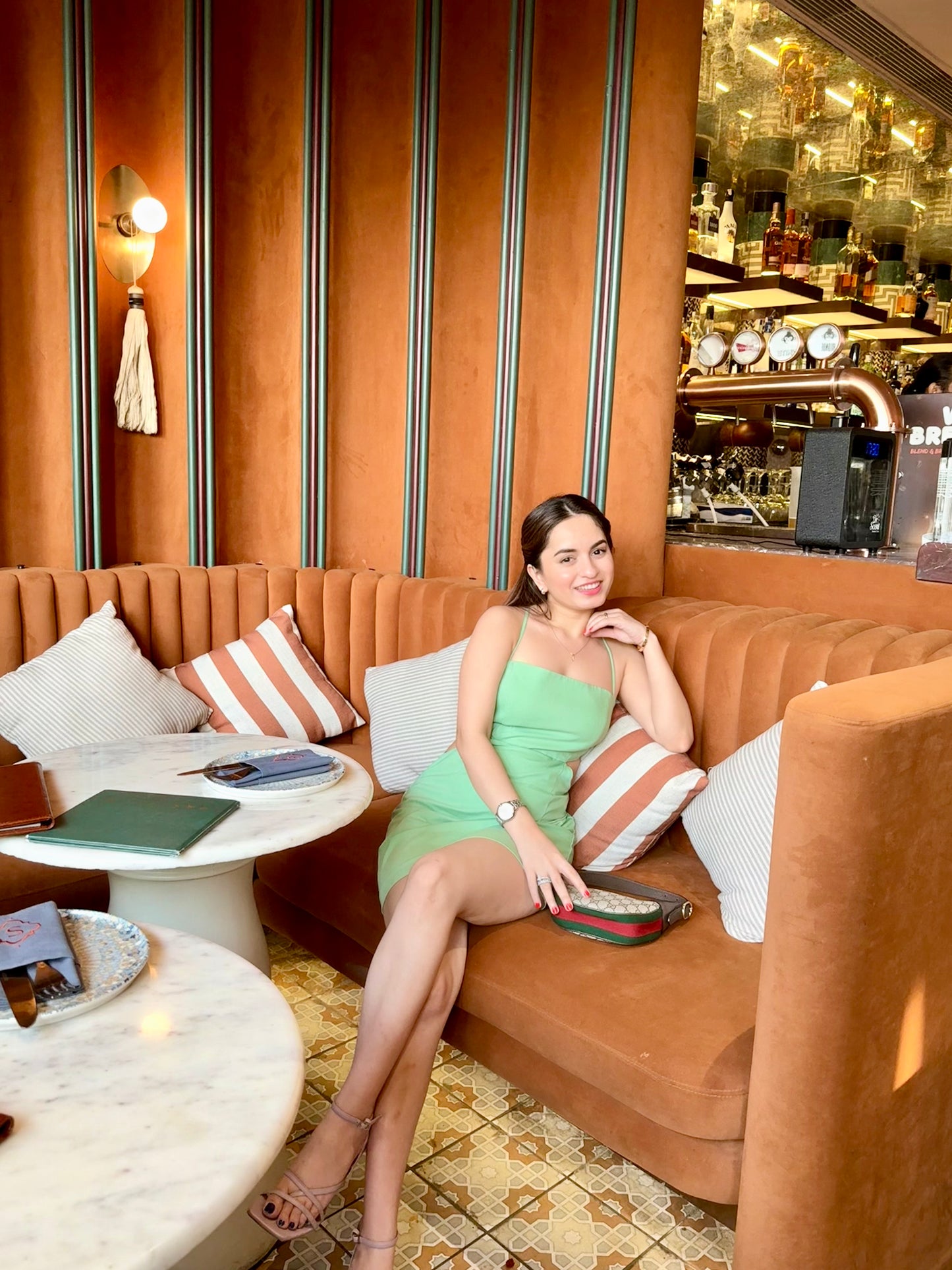Jasmin pastel green dress
