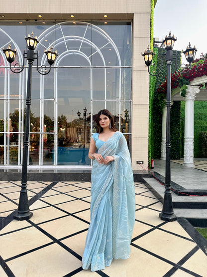 Reva Blue Saree