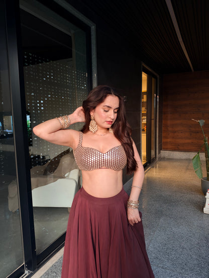 Amaara Chocolate Embellished Lehenga Set