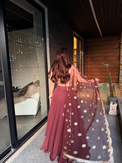 Amaara Chocolate Embellished Lehenga Set
