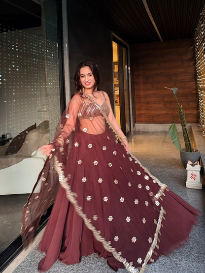 Amaara Chocolate Embellished Lehenga Set
