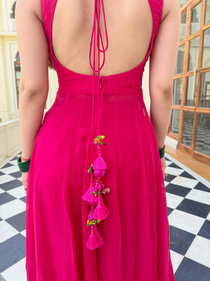 Damini Hot Pink Anarkali with plazzo pants