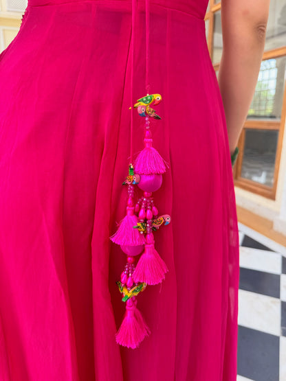 Damini Hot Pink Anarkali with plazzo pants