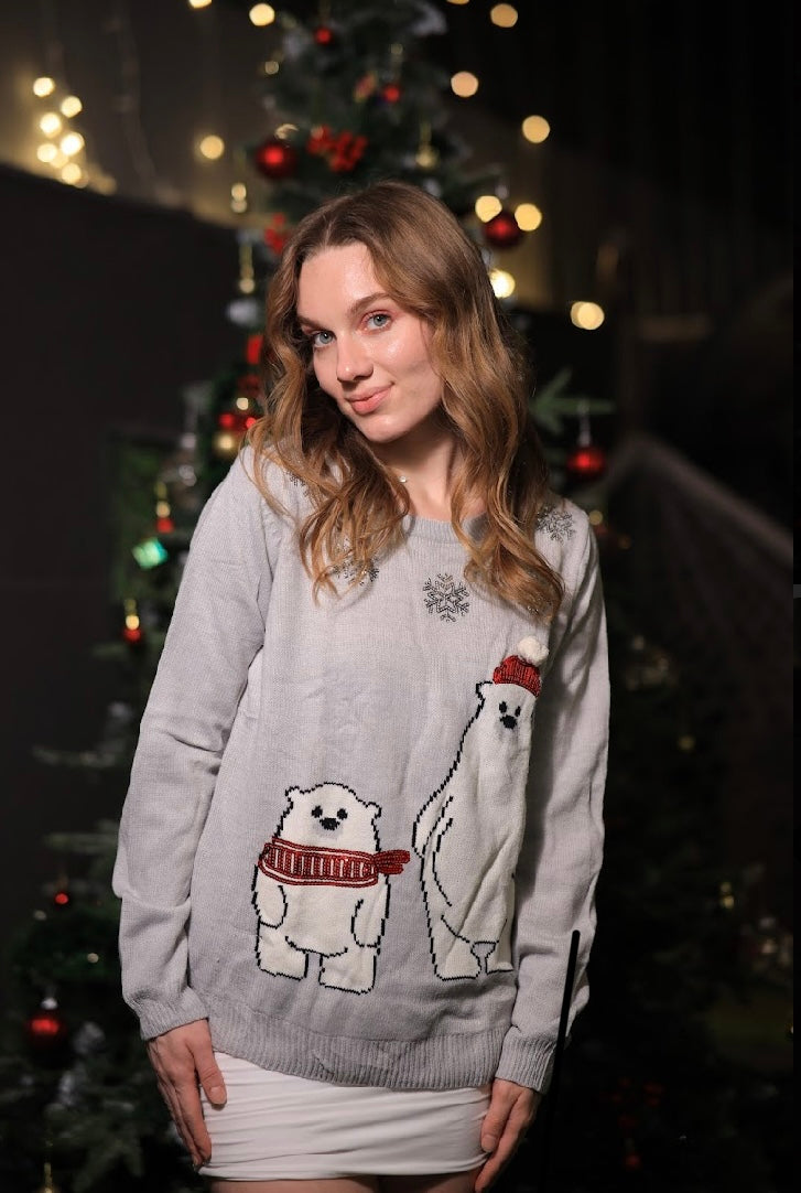 Imagine by Shiwali oversized snow bear sweater for baby and mama, in size M, featuring cozy knit with snow bear design.