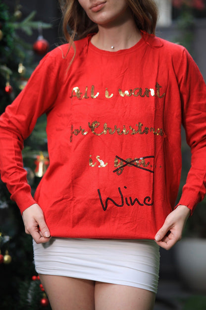 Imagine By Shiwali oversized Merry Christmas sweater featuring festive holiday design and cozy knit fabric.