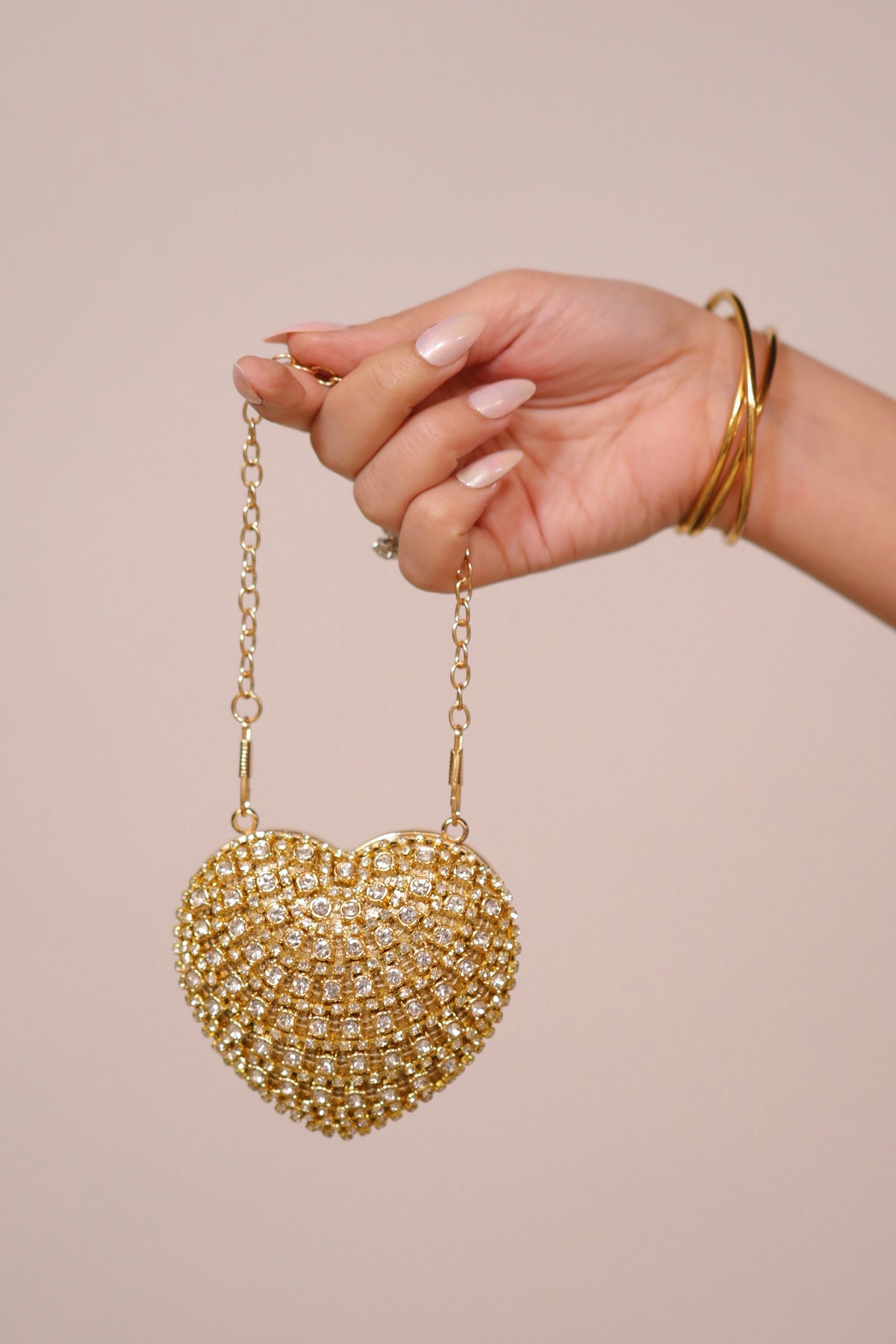 About Sam Heart Bag - Golden