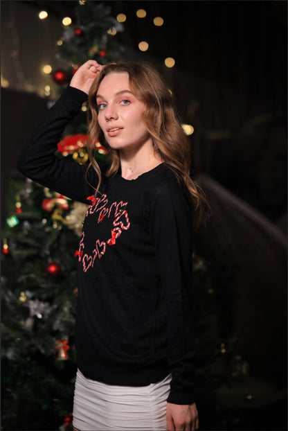 Imagine By Shiwali oversized hearts sweater in size S, featuring a cozy knit with large heart patterns on a soft fabric.