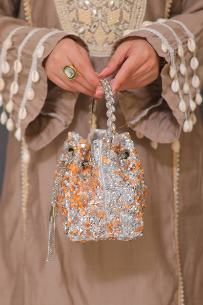 Silver Raz Crystal ABG jewelry piece by Imagine By Shiwali featuring sparkling crystal accents on intricate silver design.