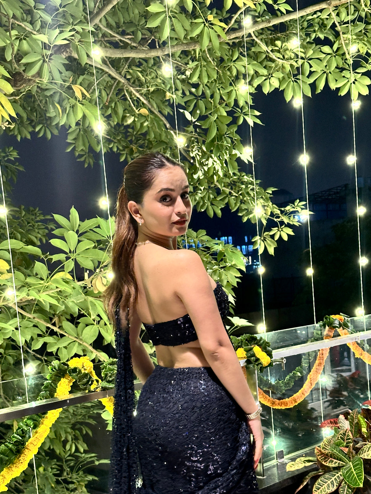 About BEBO Pre Draped Saree - Navy Blue