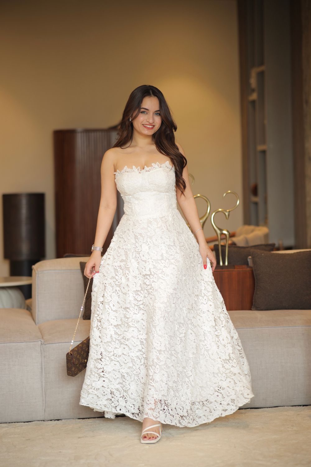 Imagine By Shiwali Bella White Dress for girls, lightweight white cotton dress with a simple, elegant design.