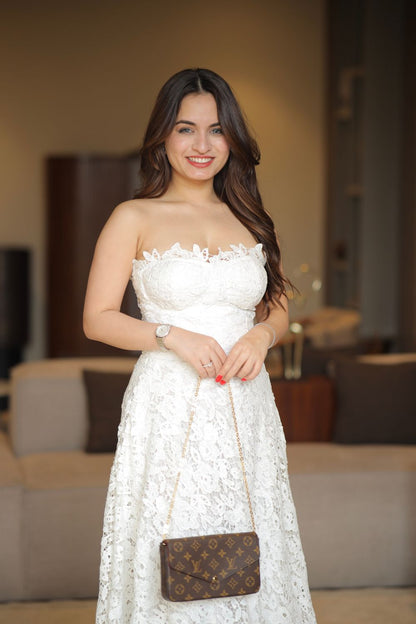 Imagine by Shiwali Bella White Dress, lightweight cotton fabric, sleeveless design, perfect for casual summer wear.