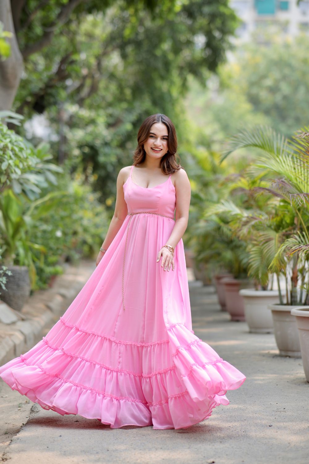 About Diya Pink Gown
