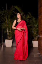 Raveena georgette saree with matching blouse by Imagine By Shiwali, featuring intricate embroidery and vibrant colors.
